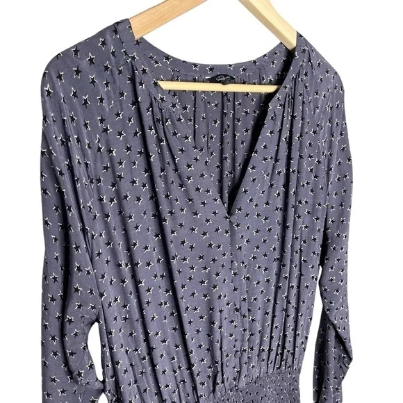 Rails Jasmine Star Print Long Sleeve Dress In Midnight Stars Sz L - Picture 5 of 9